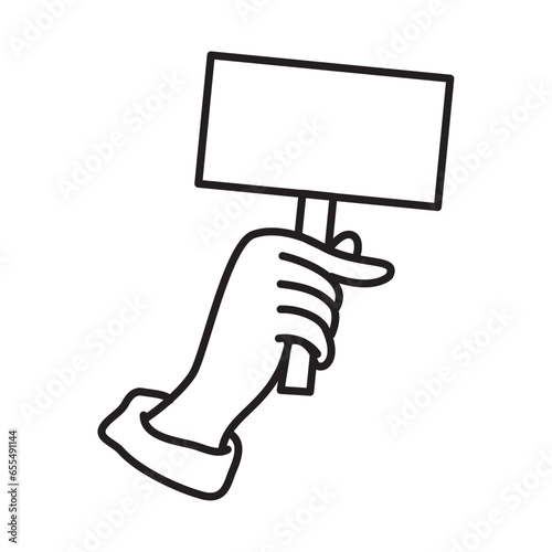 activist hand with poster design