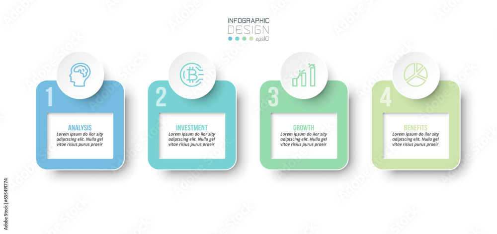 Infographic template business concept with step.
Infographic template business concept with step.