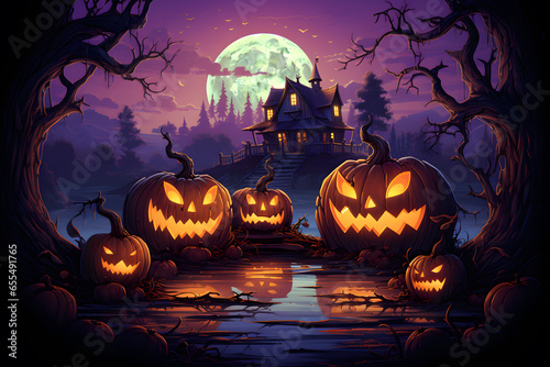 halloween background with pumpkin