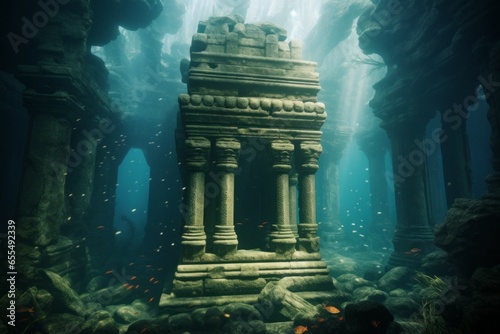 Legendary Atlantis. The sunken continent of an ancient highly developed civilization. Underwater historical discoveries