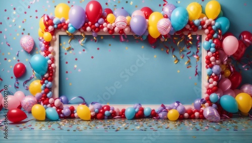 frame with balloons