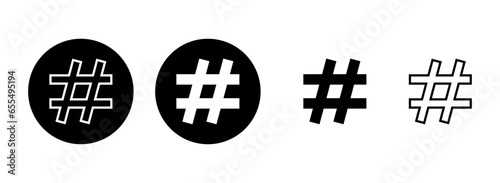 Hashtag icon set illustration. hashtag sign and symbol
