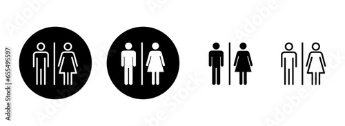 Toilet icon set illustration. Girls and boys restrooms sign and symbol. bathroom sign. wc, lavatory