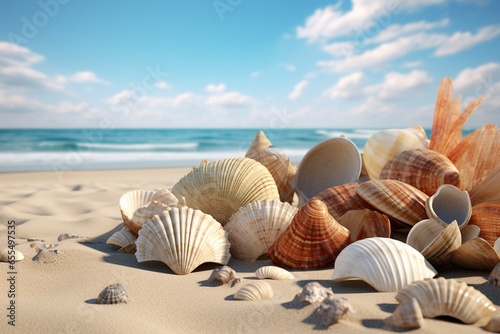 shells on the beach, Generative AI