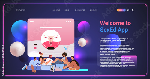 people using sexed app human biology and anatomy lesson sex education mental and physical health contraception and female reproductive system