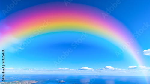 青空にかかる美しい虹 © Hanasaki