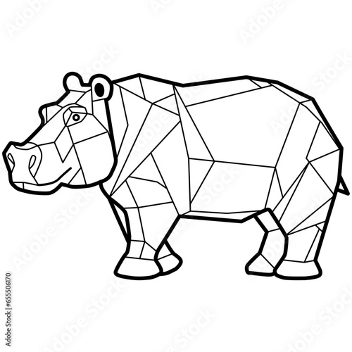 geometric lowpoly hippo