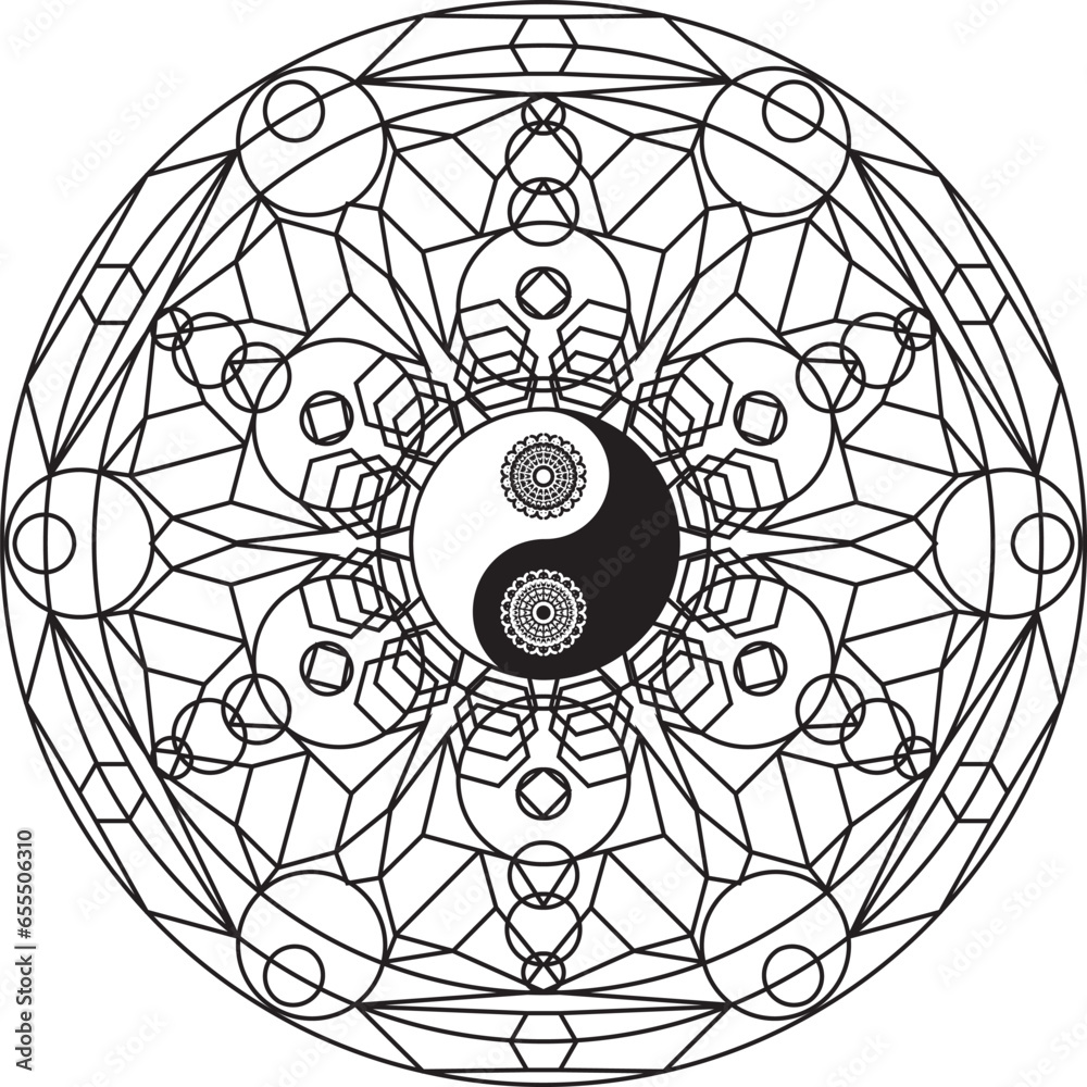 Fototapeta premium Mandala / Ying Yang / Yoga / Lotus