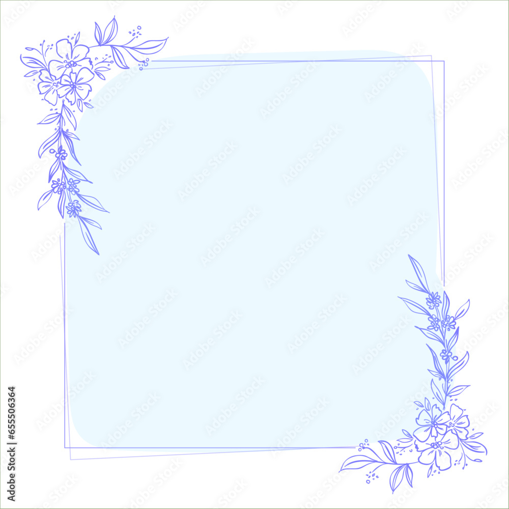 Obraz premium Vector hand drawn flat design hearts border and frame