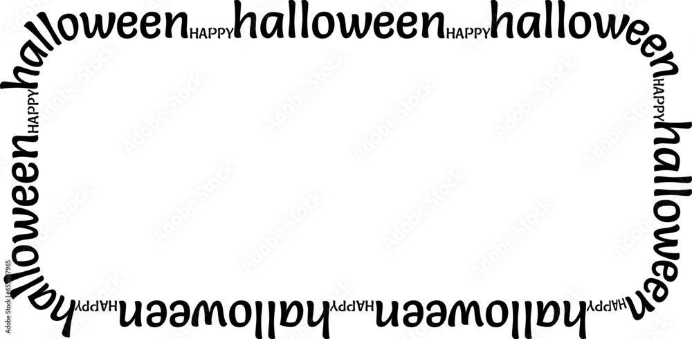 Obraz premium round rectangular happy halloween text frame with center copy space