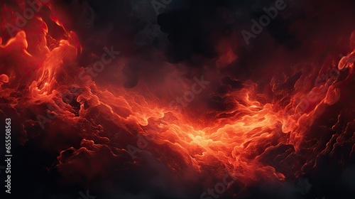 Spooky Inferno: Red Abstract Background with Flame 