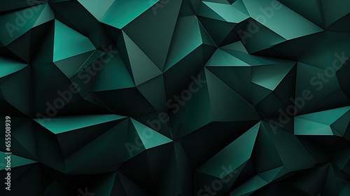 Abstract 3D Geometric Shapes: Dark Bottle Green and Jade 