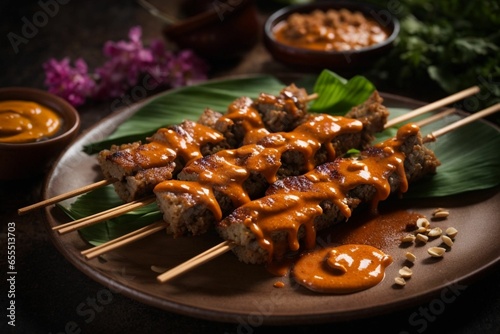 Satay with peanut sauce