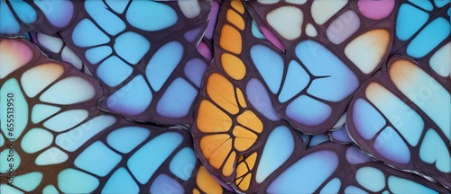  Close up of colorful butterfly wings texture pattern from Generative AI