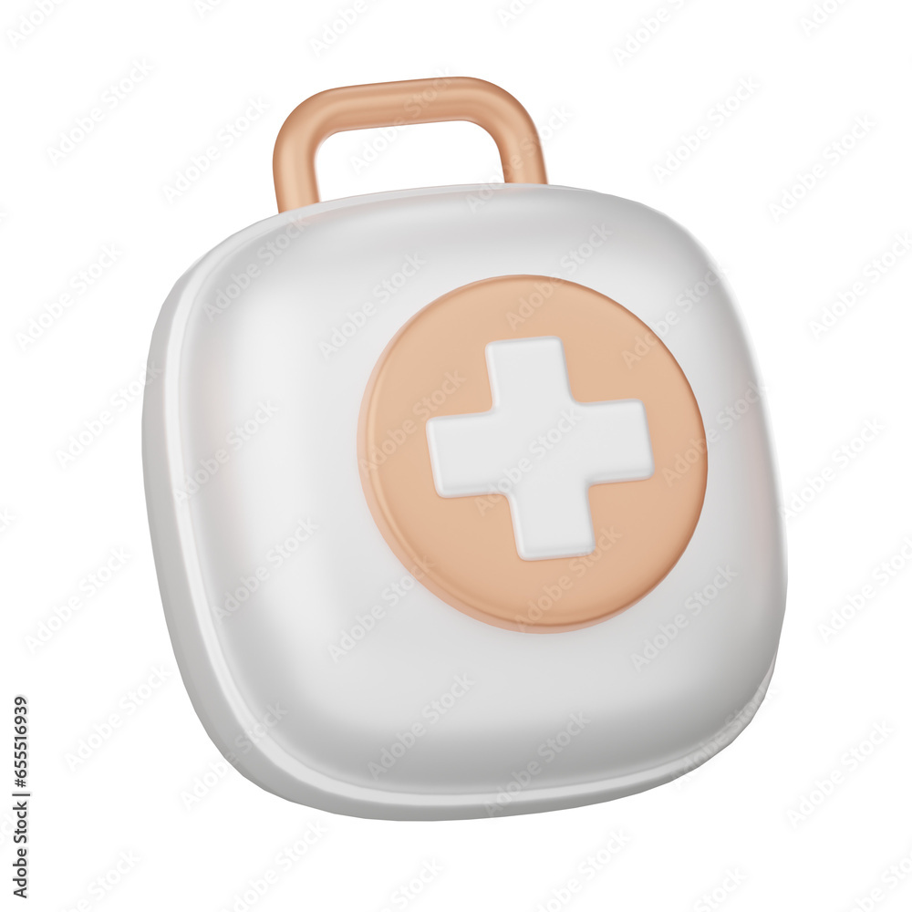 Obraz premium First aid kit white , 3d Rendering.