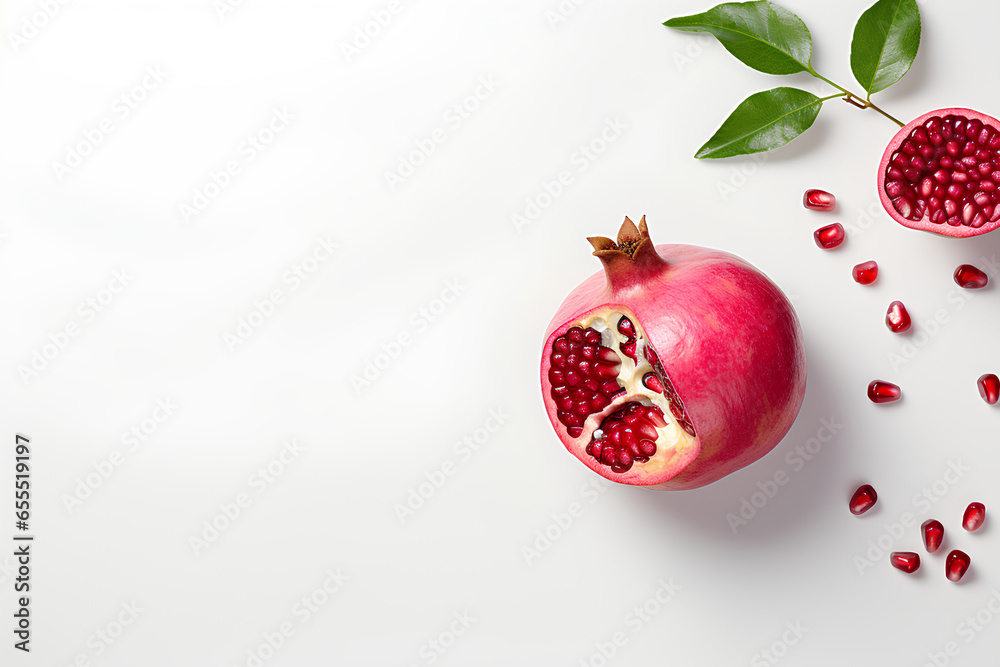 テーブルに乗ったザクロ Stock Photo Adobe Stock