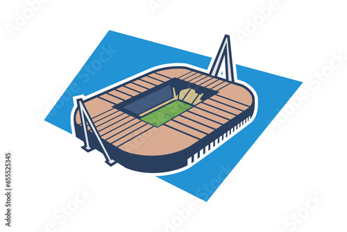 Simple football stadium icon, Sport icon, flat, football stadium vector icon. vector illustration.