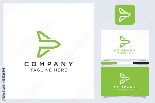 monoline airplane logo modern design