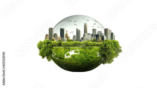 ESG, green energy, sustainable industry. Environmental friendly concept, transparent background