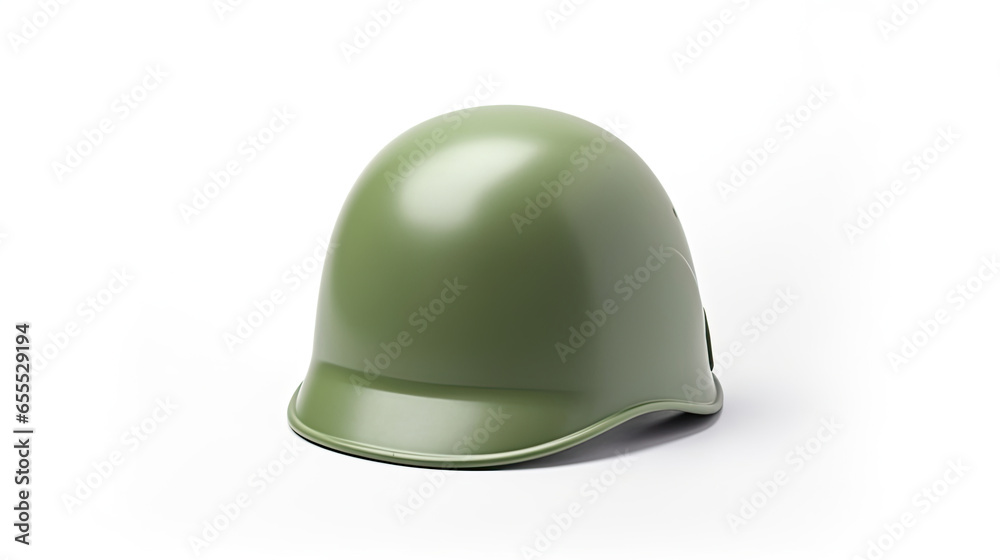 Green military helmet isolated on white background. Generative Ai Green military helmet isolated on white background. Generative Ai