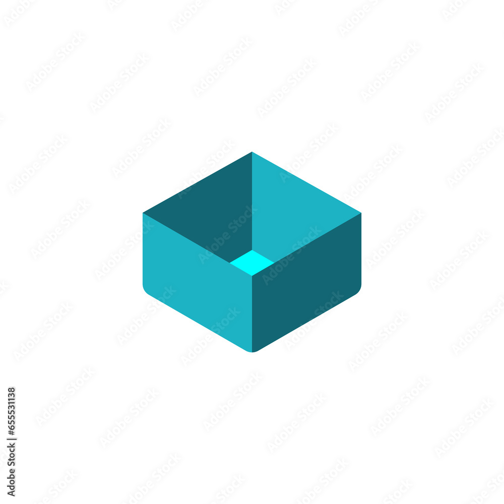 logo illustration of cube green color logo illustration of cube green color