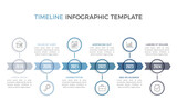 Timeline - infographic template with six arrows with place for your icons and text, vector eps10 illustration