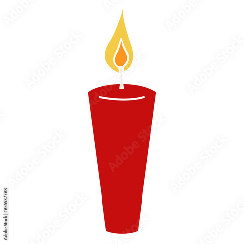 火のついたキャンドル、クリスマス装飾、ベクター素材