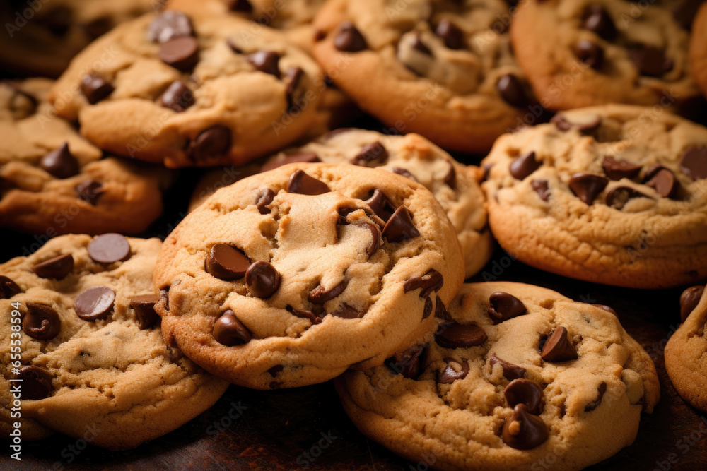 Chocolate chip cookies background