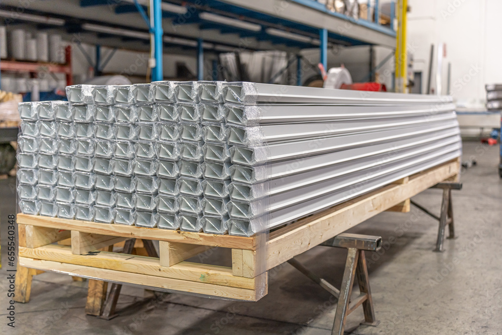 Metal flashing in metal roofing factory workshop Metal flashing in metal roofing factory workshop