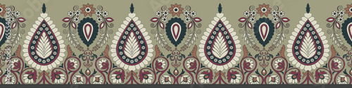 African Ikat floral paisley embroidery.geometric ethnic oriental pattern traditional.Aztec style abstract.design for texture,fabric,clothing,wrapping,carpet.