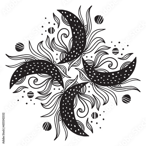 Decorative clipart stencil template for print greeting cards and other cover