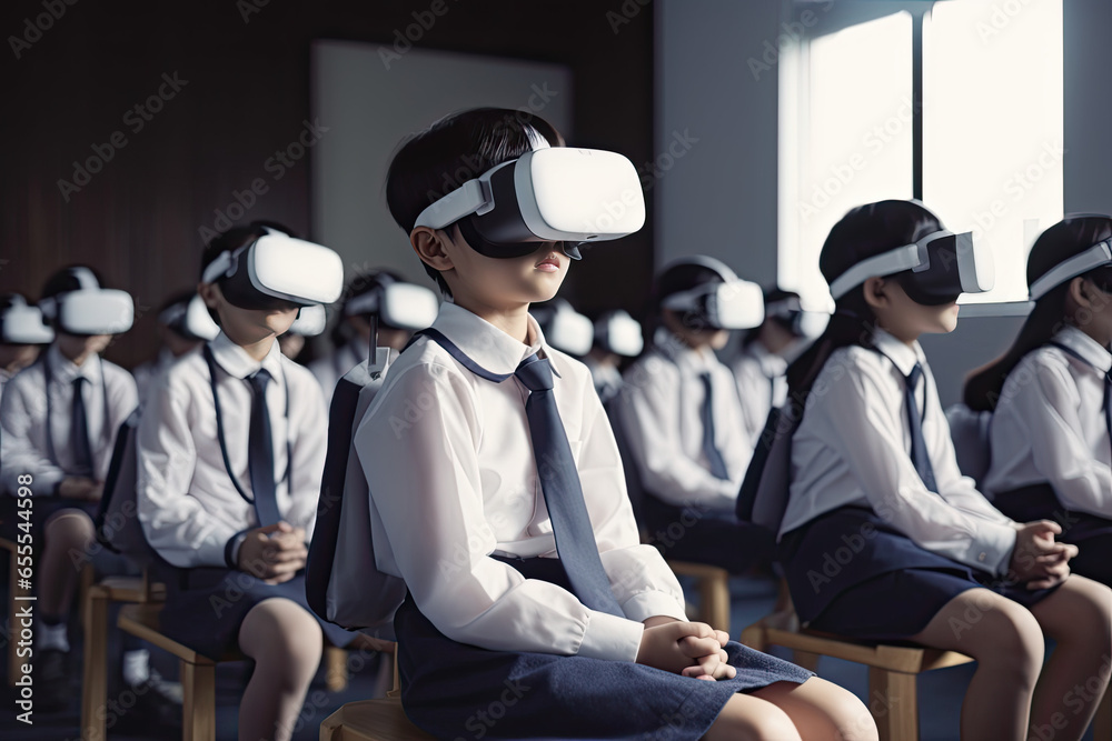 Obraz premium Future education using Virtual reality goggles