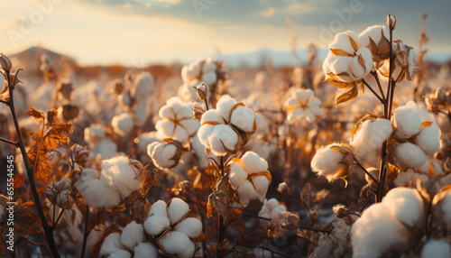 Golden cotton fields, a testament to agricultural abundance and hard work