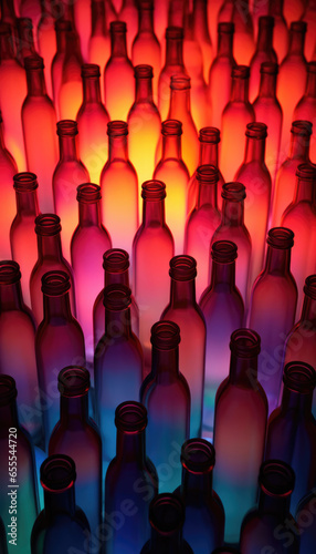 Vibrant Abstract Background with Colorful Bottles, Creative Visual Display for Captivating Designs and Concepts