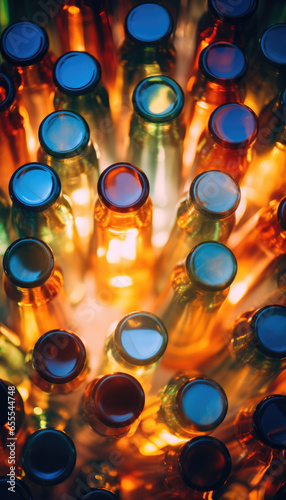Vibrant Abstract Background with Colorful Bottles, Creative Visual Display for Captivating Designs and Concepts
