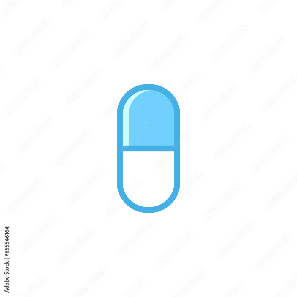capsule icon in blue color capsule icon in blue color
