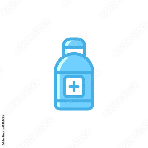 medicine bootle icon in blue color