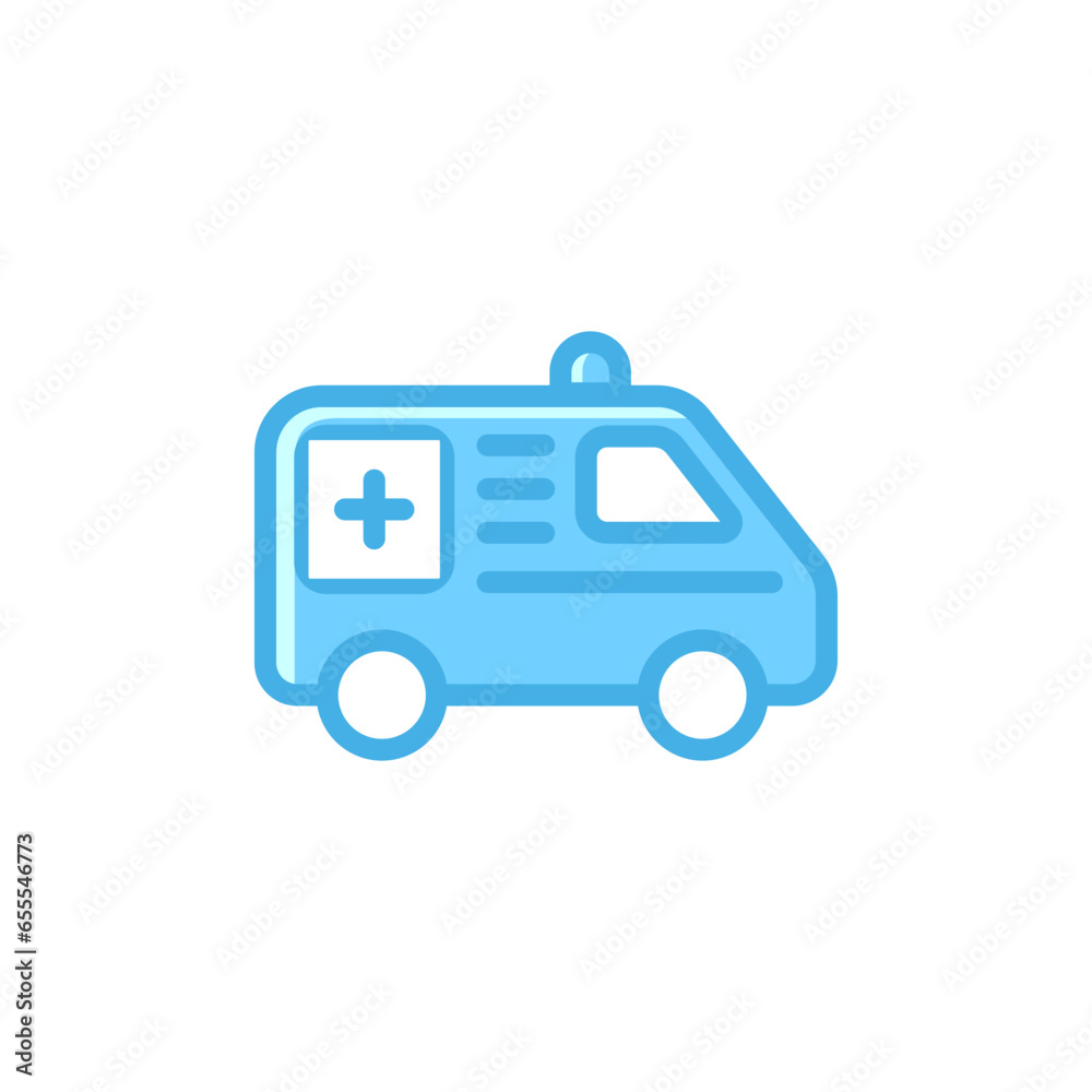 ambulance icon in blue color ambulance icon in blue color