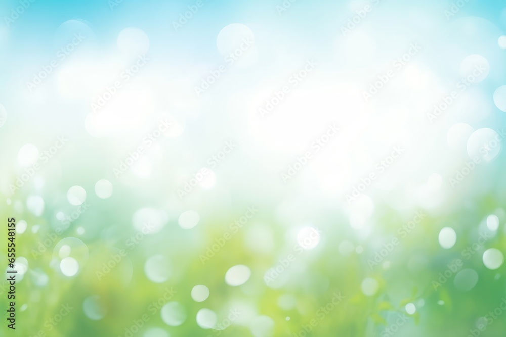 custom made wallpaper toronto digitalA spring background of blue and green, blurred foilage and sky with bright bokeh, Generative AI