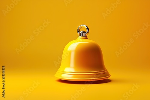 golden bell isolated on yellow