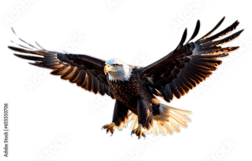 American bald eagle isolated with transparent background. PNG file.