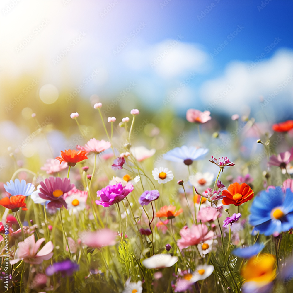 flowers in the meadow flower, nature, summer, spring, garden, field, flowers, meadow, plant, daisy, grass, blossom, 