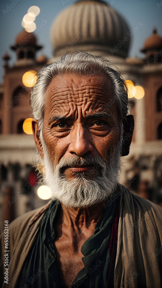 old man from India, portrait