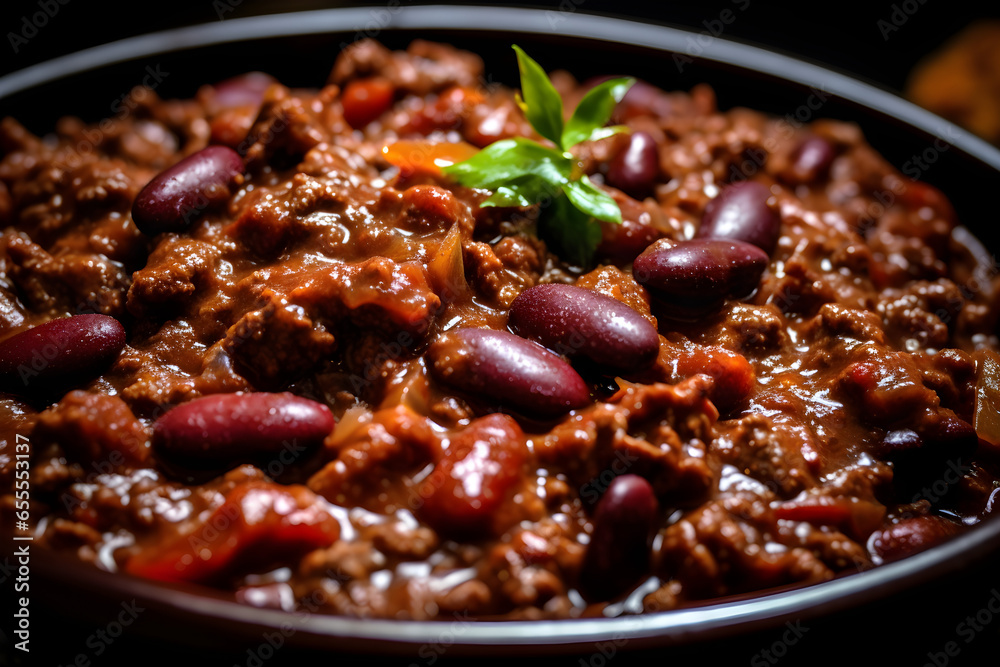 chilli con carne close up chilli con carne close up