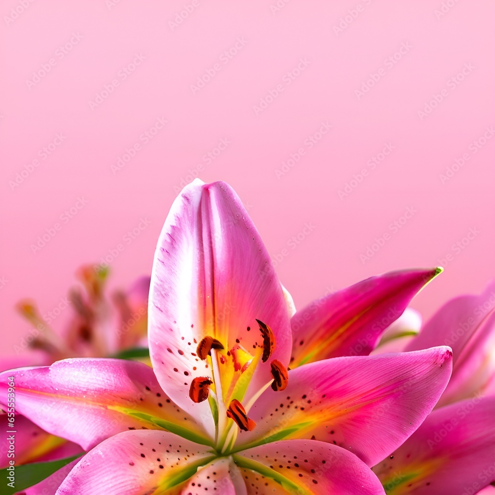 close up of pink lily flower, pink, nature, plant, spring, blossom, petal, purple, macro, beauty, bloom, flowers, 