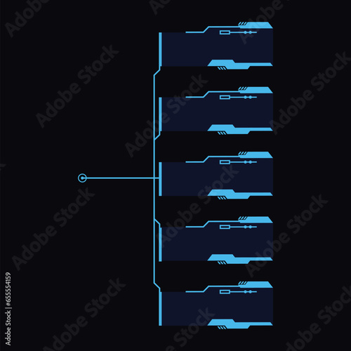 Futuristic root directory frame or list of files vector illustration isolated.