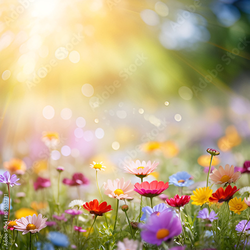 spring flowers background flower, nature, spring, summer, flowers, field, meadow, garden, yellow, plant, grass, daisy,  © Alia