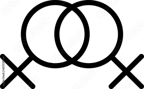 Gender line icons. Sexual orientation sign. LGBT symbols