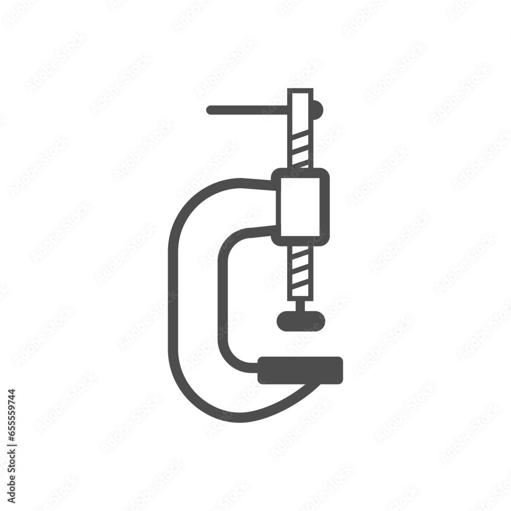 Clamp, vector construction and repair tool icon Clamp, vector construction and repair tool icon