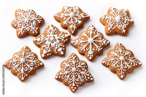 Christmas Gingerbreads cookies on white background